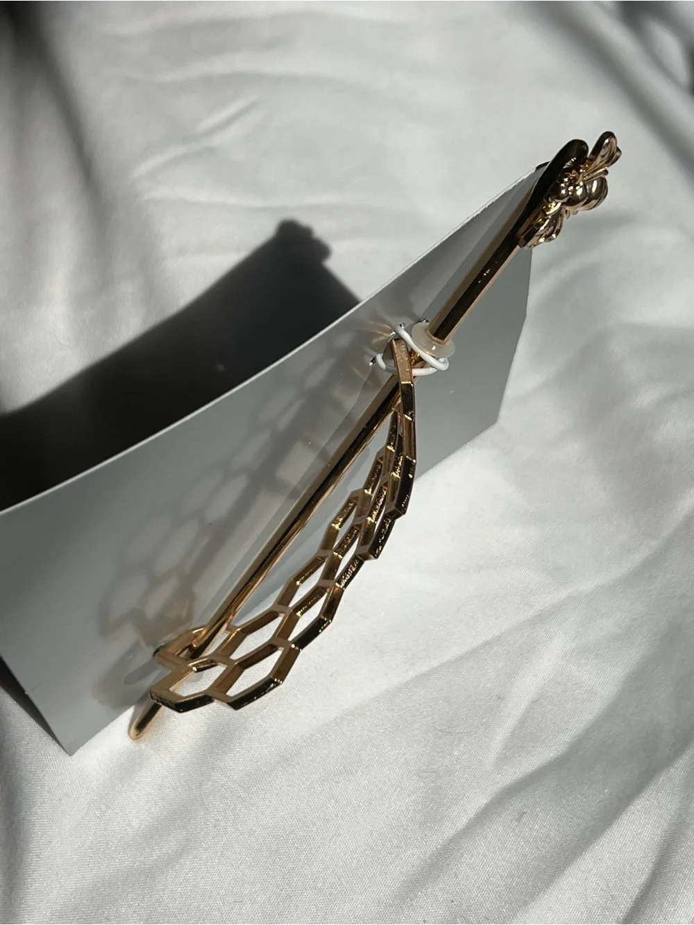 Gold Honeycomb Hair Barrette